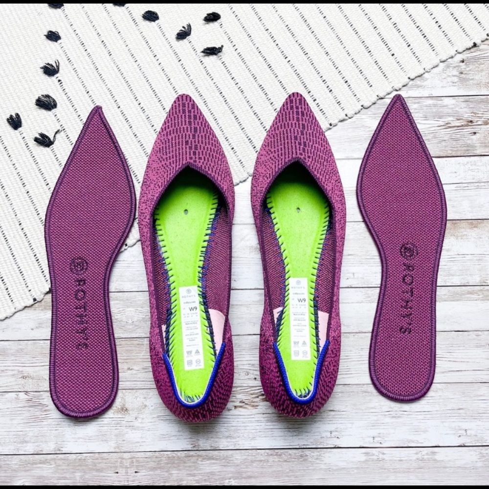 Rothy’s Rare Fig Python Print Point Flats Slip On… - image 7